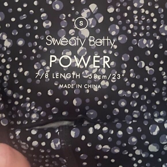 SWEATY BETTY- POWER 7/8 HIGH-WAISTED LEGGINGS - BLUE CELESTIAL DOT PRINT, Small - Picture 5 of 12